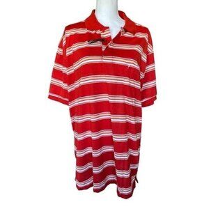 Casual Concepts Men Polo Shirt XXL Red Tan White Front Pocket Short Sleeves NEW